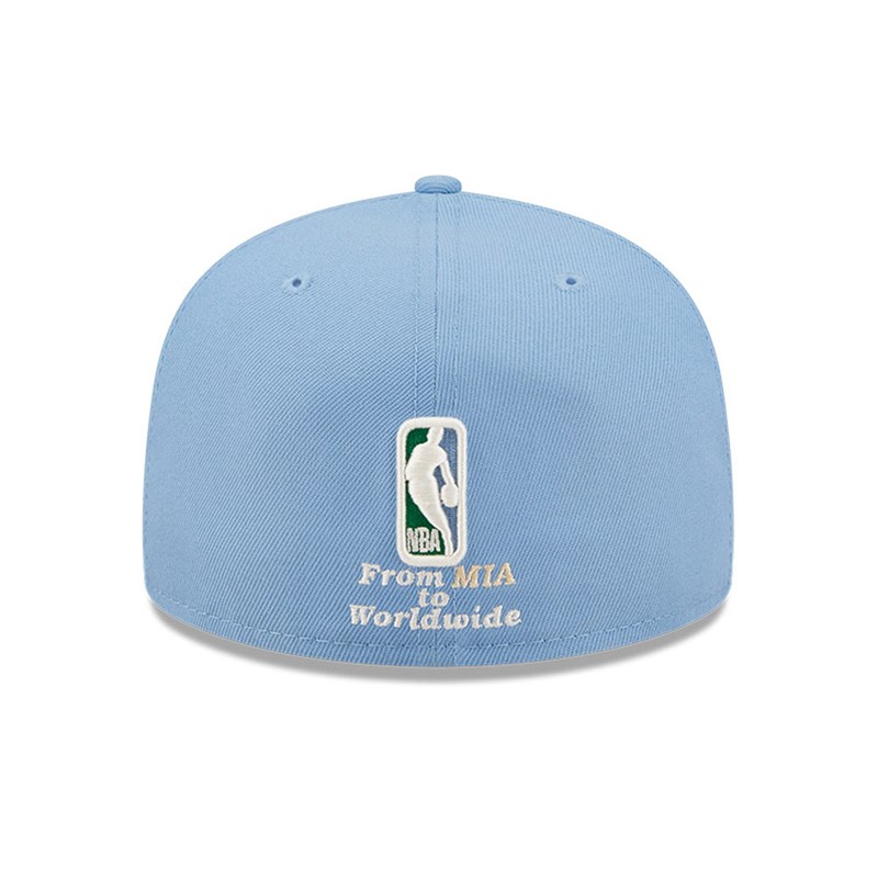 Blue New Era Miami Heat NBA Global Fitted Cap 59fifty | LFVW69523