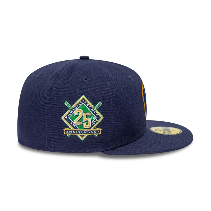 Blue New Era Milwaukee Brewers 25th Anniversary Fitted Cap 59fifty | JYVC09341