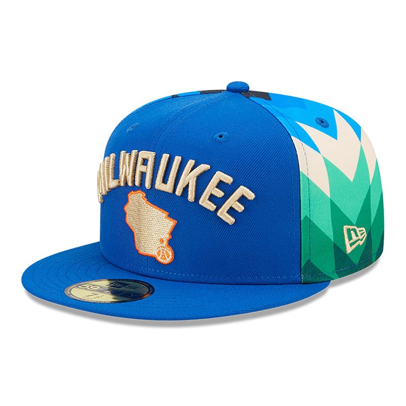 Blue New Era Milwaukee Bucks Authentics City Edition Fitted Cap 59fifty | VUGS47510