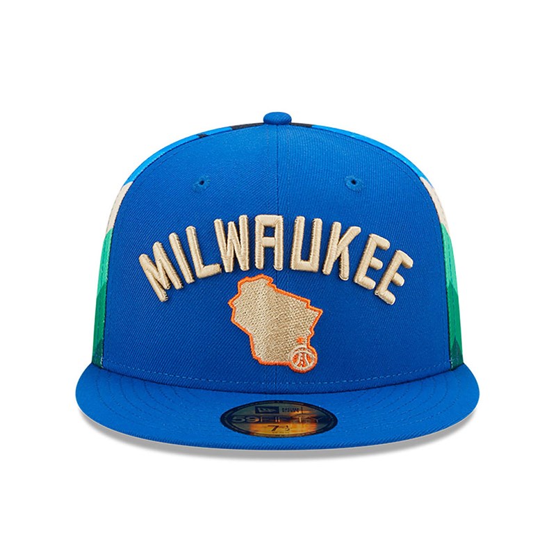 Blue New Era Milwaukee Bucks Authentics City Edition Fitted Cap 59fifty | VUGS47510