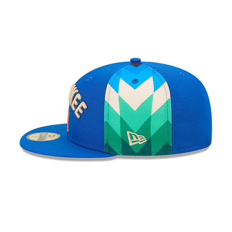 Blue New Era Milwaukee Bucks Authentics City Edition Fitted Cap 59fifty | VUGS47510