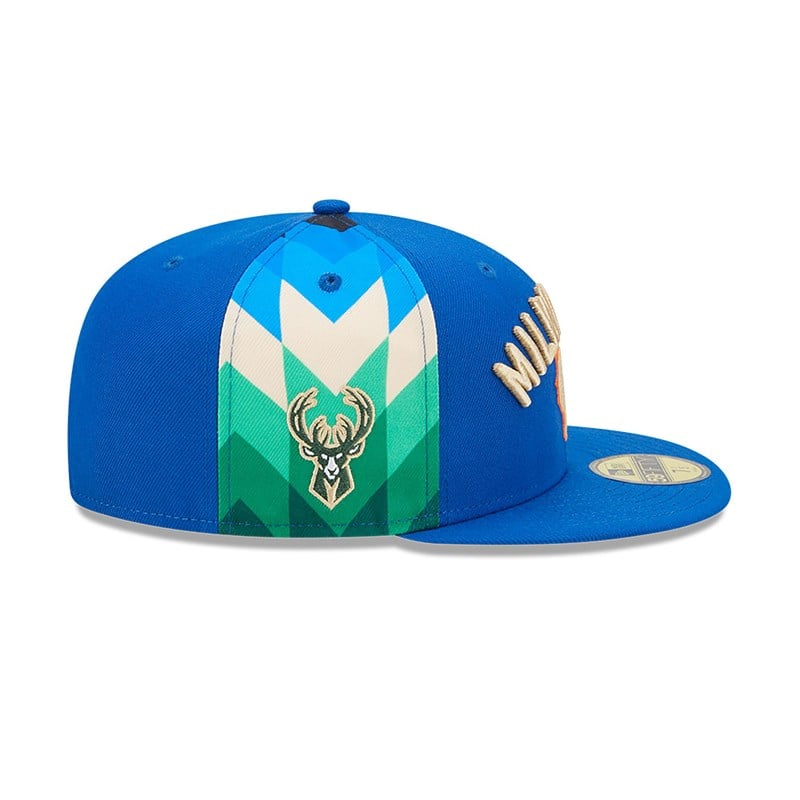 Blue New Era Milwaukee Bucks Authentics City Edition Fitted Cap 59fifty | VUGS47510