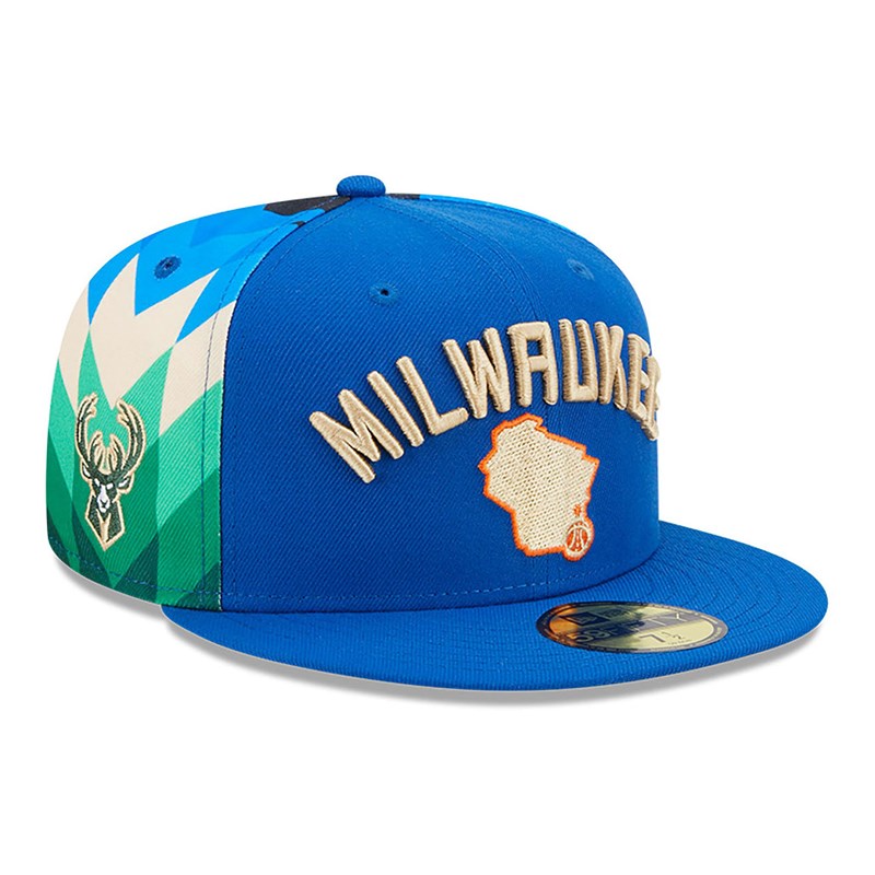 Blue New Era Milwaukee Bucks Authentics City Edition Fitted Cap 59fifty | VUGS47510