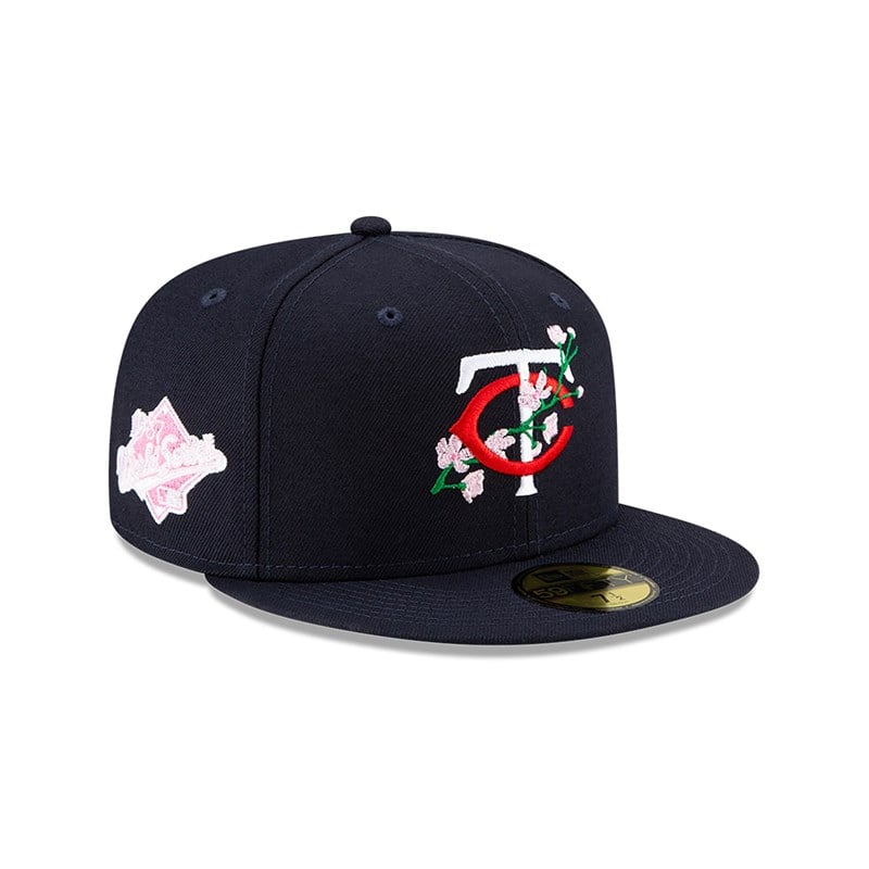 Blue New Era Minnesota Twins Side Patch Bloom Fitted Cap 59fifty | OMXH64102