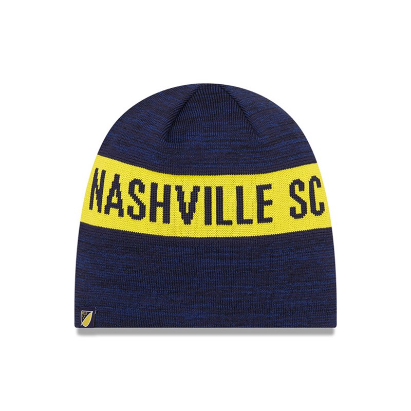 Blue New Era Nashville Sc Mls Kick Off Beanie Hat Knit | VLHI54360