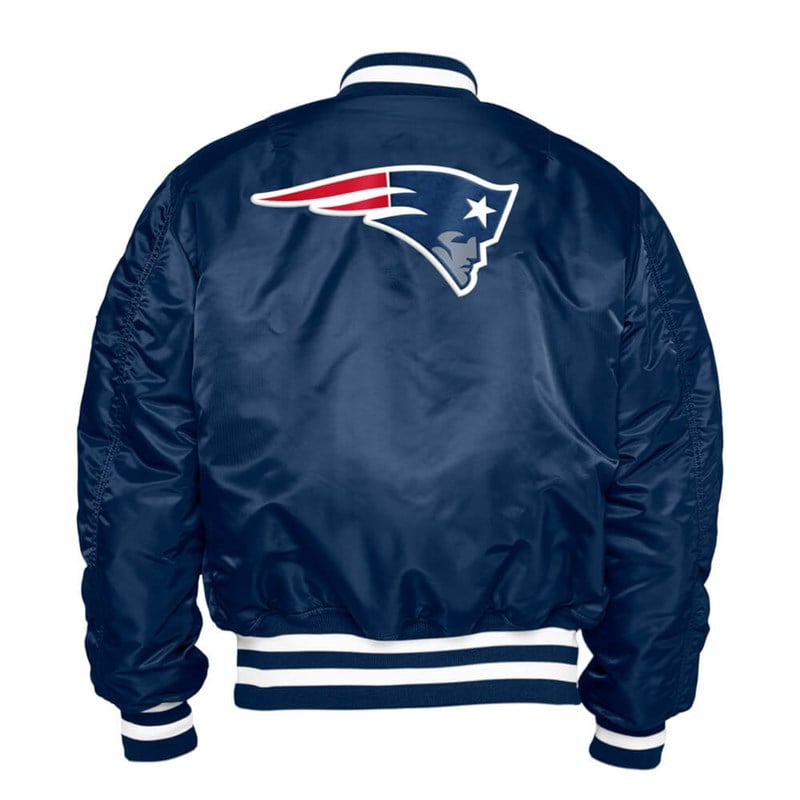 Blue New Era New England Partriots X Alpha Industries Reversible Bomber Jacket | SEVB49713