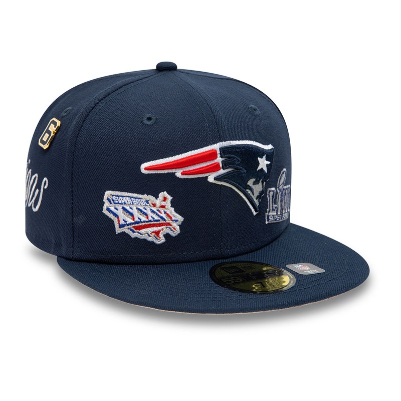 Blue New Era New England Patriots Historic Champs Fitted Cap 59fifty | ALGY98405