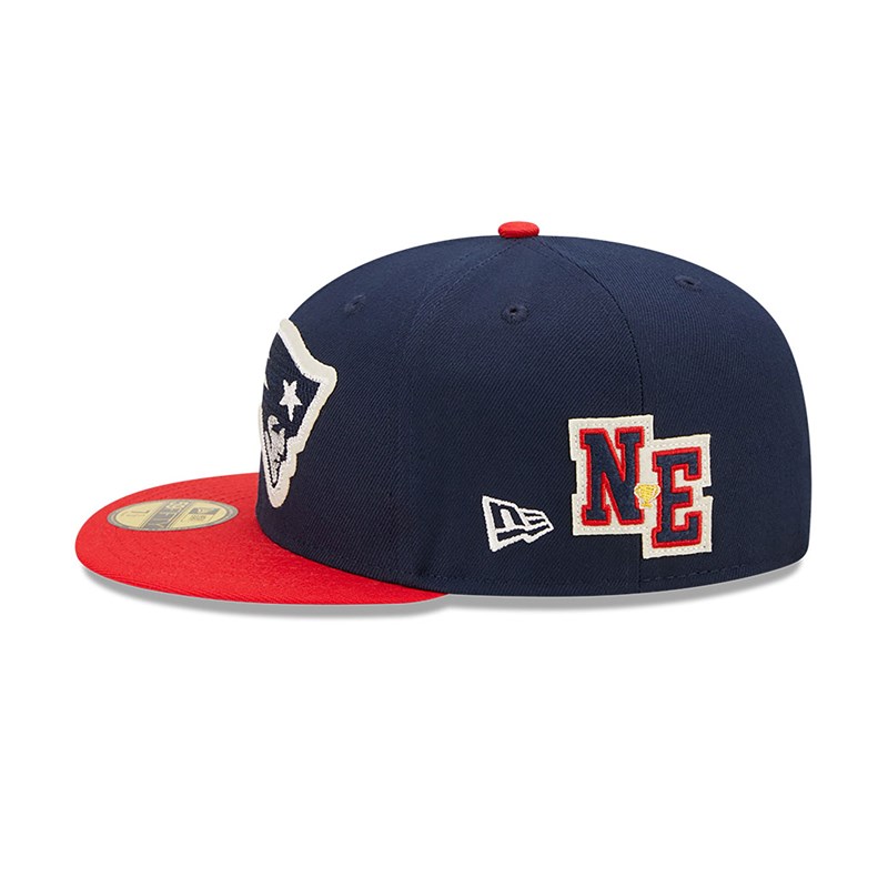 Blue New Era New England Patriots Ne Letterman Fitted Cap 59fifty | JZOL61745