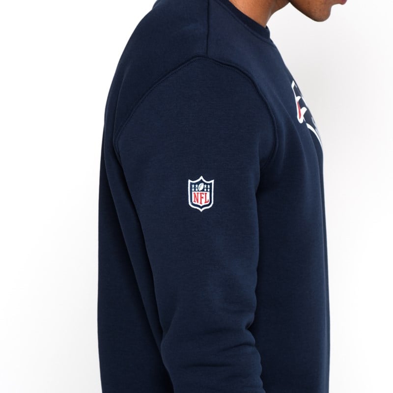 Blue New Era New England Patriots Team Logo Crew Neck Sweatshirt | EYOQ64320