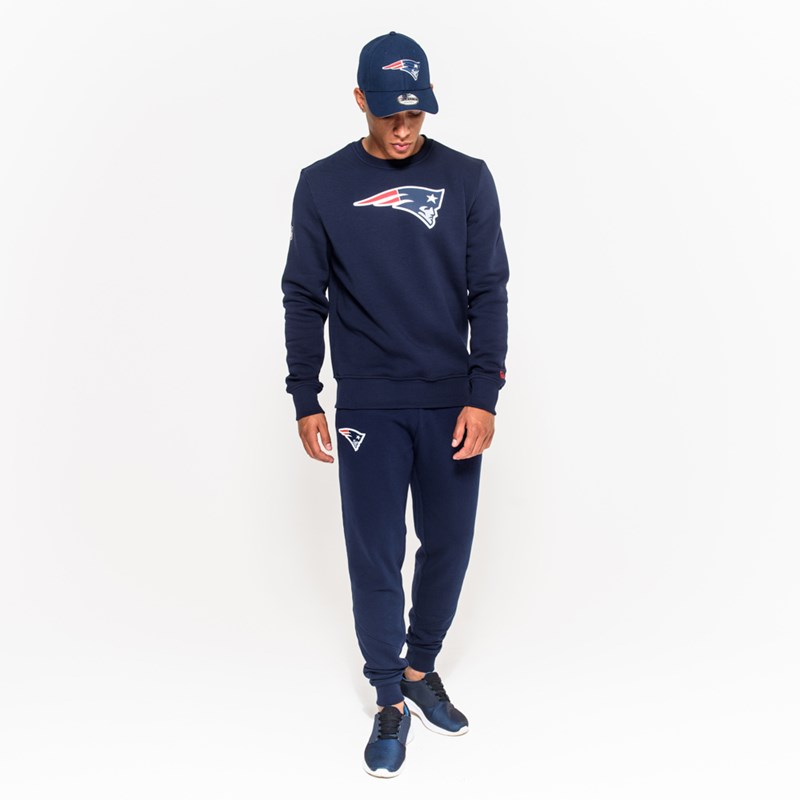 Blue New Era New England Patriots Team Logo Crew Neck Sweatshirt | EYOQ64320