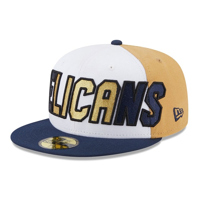 Blue New Era New Orleans Pelicans NBA Back Half Fitted Cap 59fifty | ATIE87065