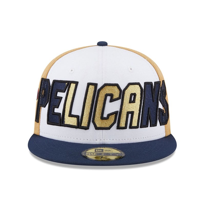 Blue New Era New Orleans Pelicans NBA Back Half Fitted Cap 59fifty | ATIE87065