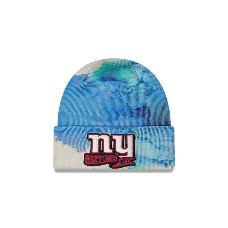 Blue New Era New York Giants NFL Sideline Calming Beanie Hat Knit | UTNW32841