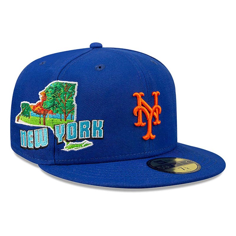 Blue New Era New York Mets Stateview Fitted Cap 59fifty | EVNK92376