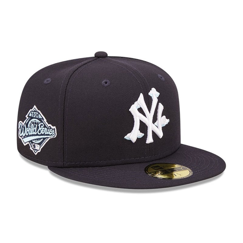 Blue New Era New York Yankees Comic Cloud Fitted Cap 59fifty | PMHX84102