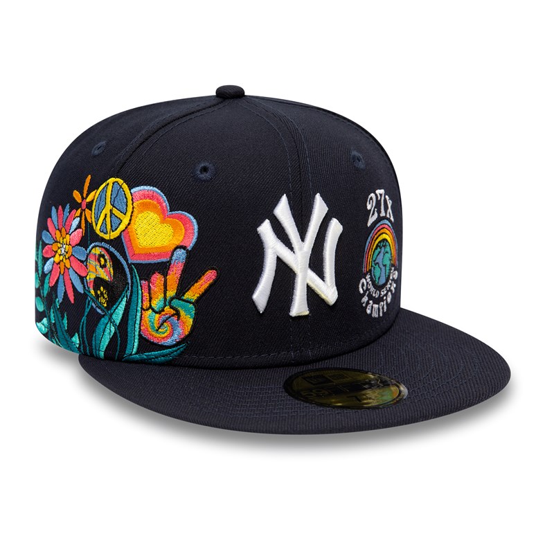 Blue New Era New York Yankees Groovy Fitted Cap 59fifty | GSRY84571