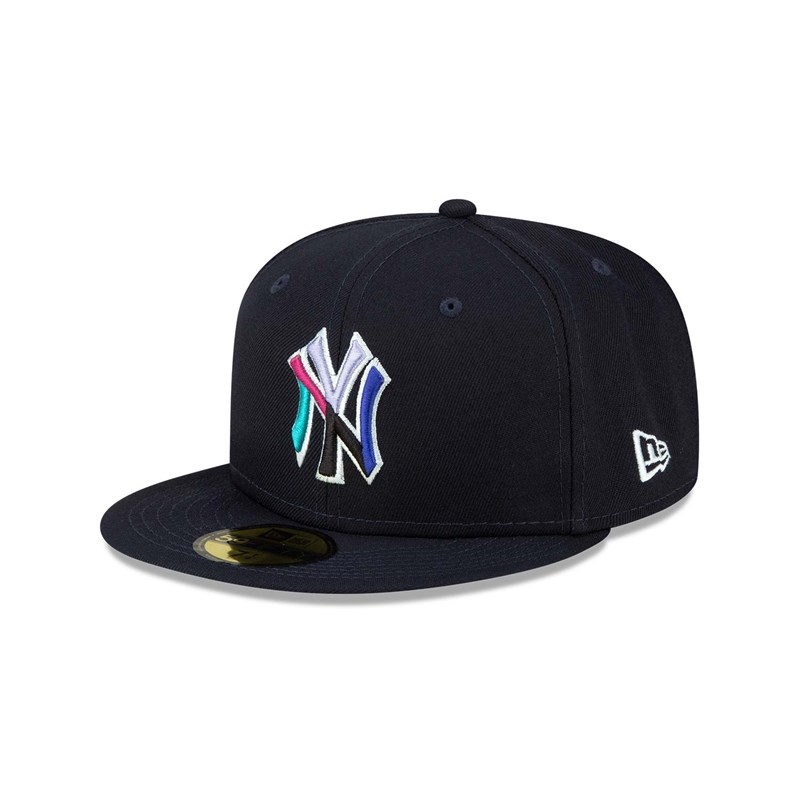 Blue New Era New York Yankees Polarlights Fitted Cap 59fifty | YNEC59073