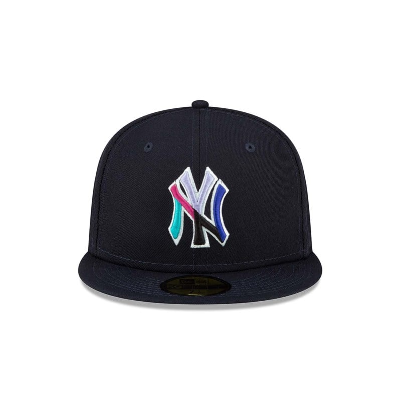 Blue New Era New York Yankees Polarlights Fitted Cap 59fifty | YNEC59073