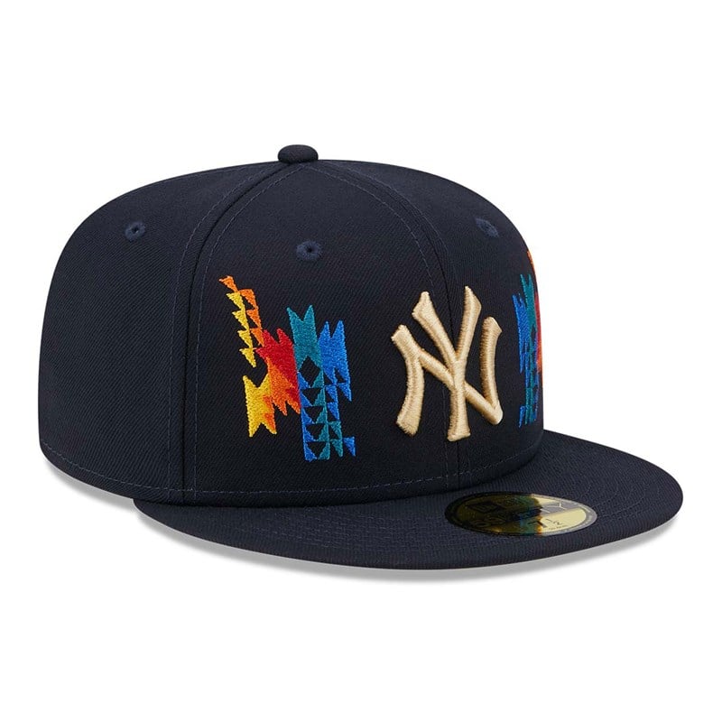 Blue New Era New York Yankees Southwestern Fitted Cap 59fifty | GRXW57320