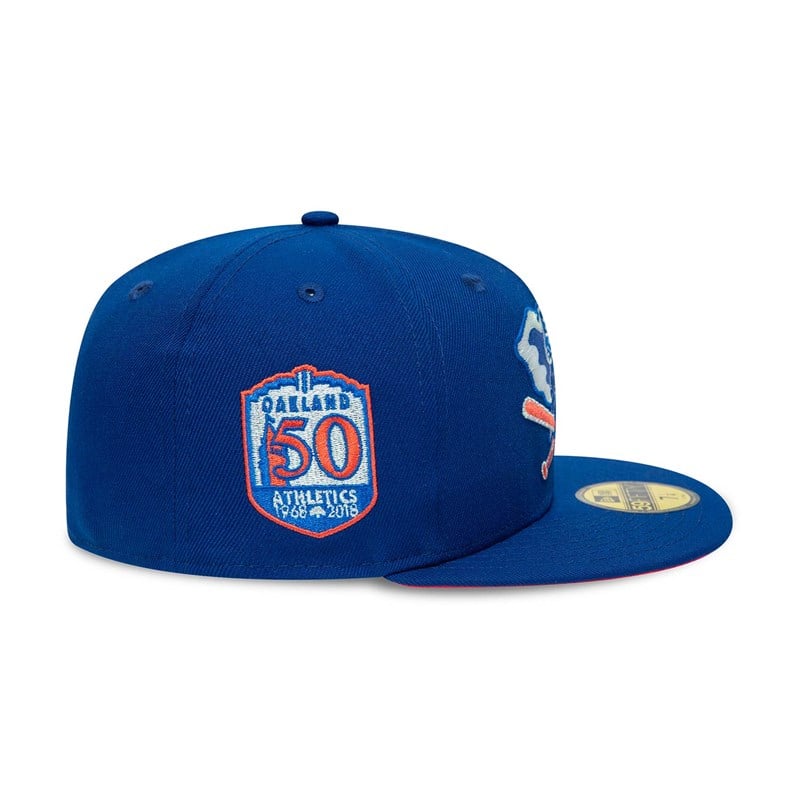 Blue New Era Oakland Athletics 50 Years Fitted Cap 59fifty | UXBC17540