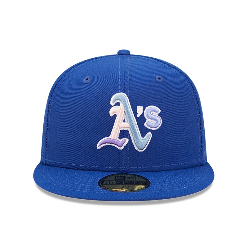 Blue New Era Oakland Athletics MLB Nightbreak Team Fitted Cap 59fifty | DLIV91346