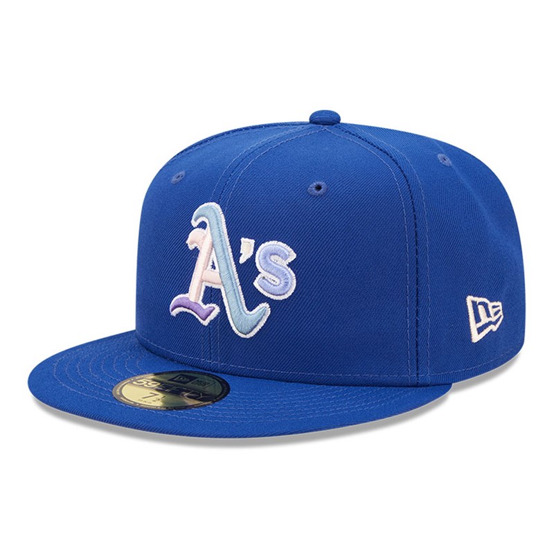 Blue New Era Oakland Athletics MLB Nightbreak Team Fitted Cap 59fifty | DLIV91346