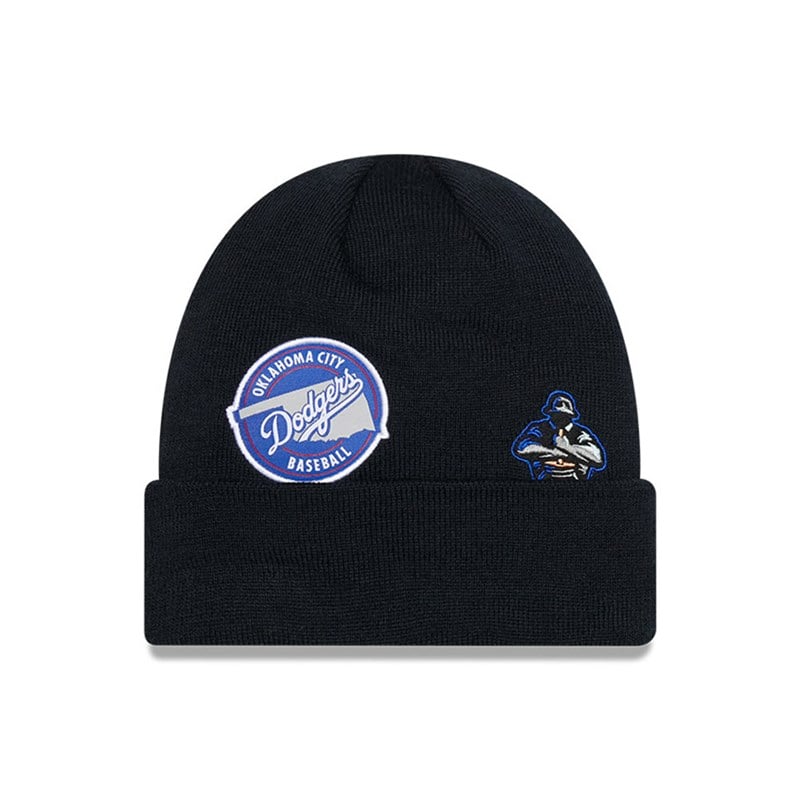 Blue New Era Oklahoma City Dodgers MLB Patch Beanie Hat Knit | ORQG27698