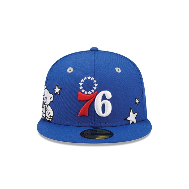 Blue New Era Philadelphia 76ers Teddy Fitted Cap 59fifty | ZJTA57862