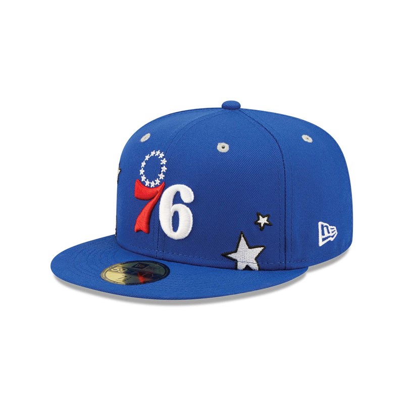 Blue New Era Philadelphia 76ers Teddy Fitted Cap 59fifty | ZJTA57862