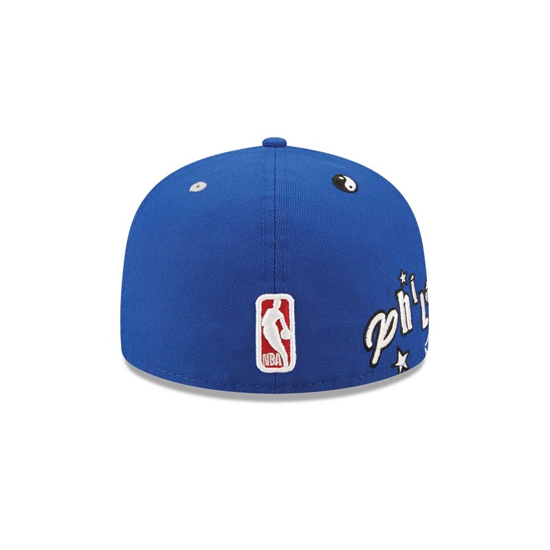 Blue New Era Philadelphia 76ers Teddy Fitted Cap 59fifty | ZJTA57862