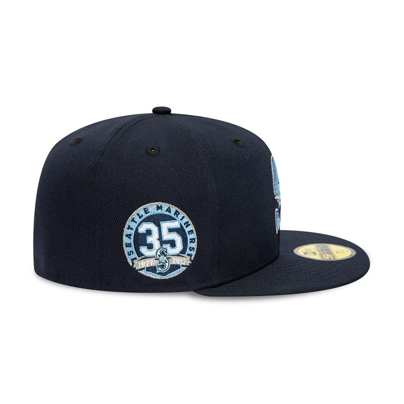 Blue New Era Seattle Mariners 35 Years Fitted Cap 59fifty | HCDO53409