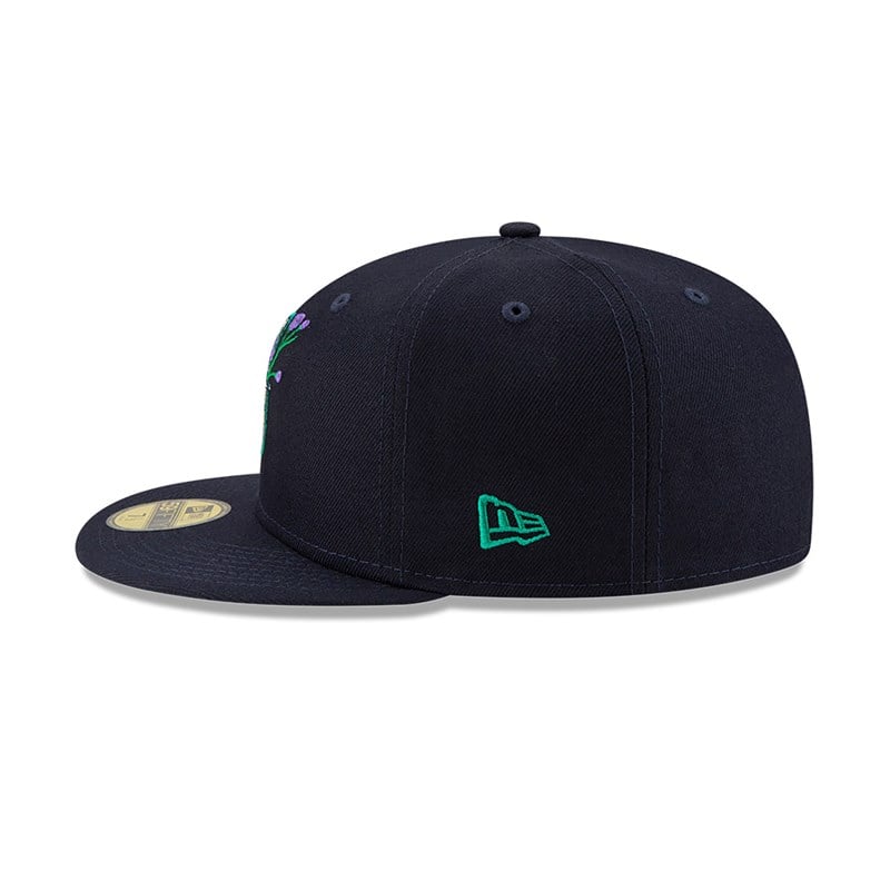 Blue New Era Seattle Mariners Side Patch Bloom Fitted Cap 59fifty | GOLB54198