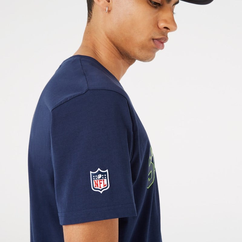 Blue New Era Seattle Seahawks NFL Team Logo T-Shirt | CQDS03678