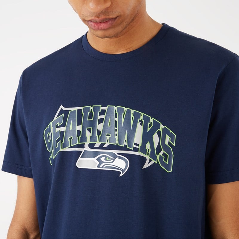 Blue New Era Seattle Seahawks NFL Team Logo T-Shirt | CQDS03678