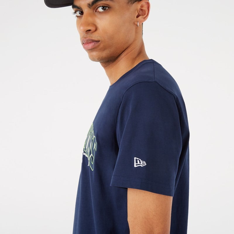 Blue New Era Seattle Seahawks NFL Team Logo T-Shirt | CQDS03678