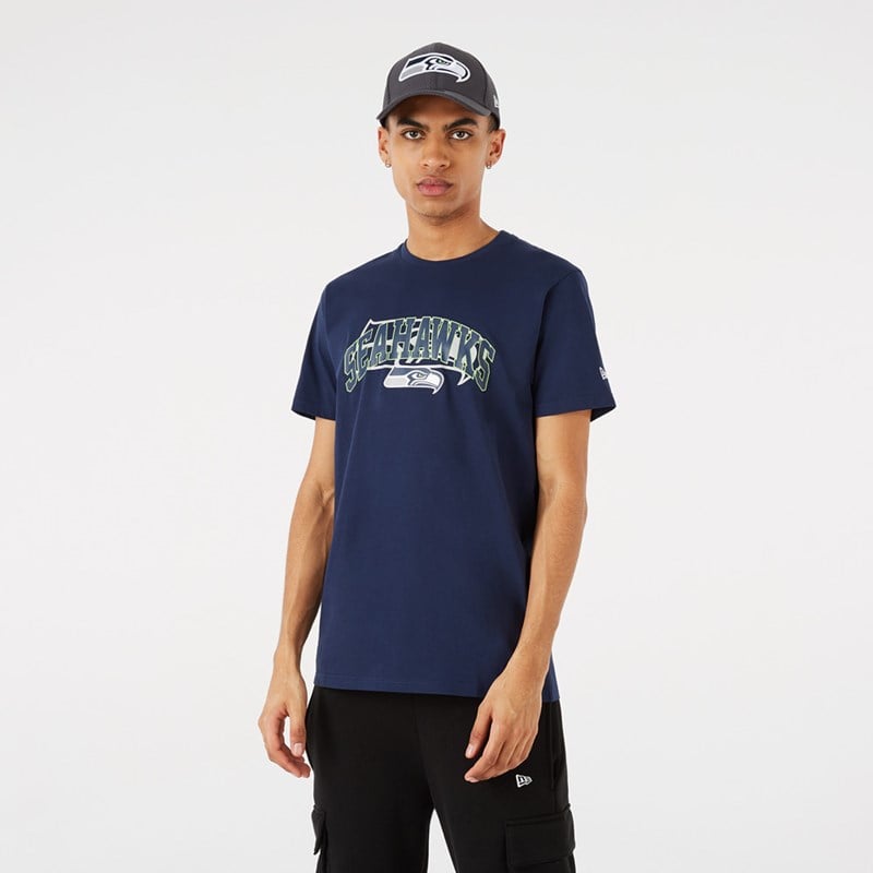 Blue New Era Seattle Seahawks NFL Team Logo T-Shirt | CQDS03678