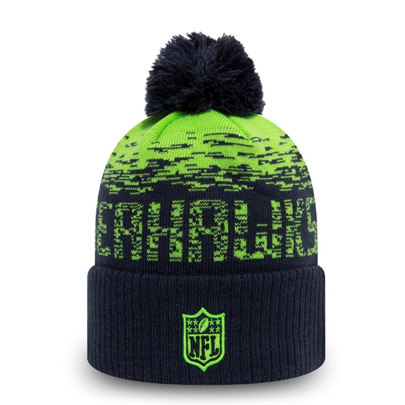 Blue New Era Seattle Seahawks Ombre Sport Beanie Hat Knit | AZIE84361