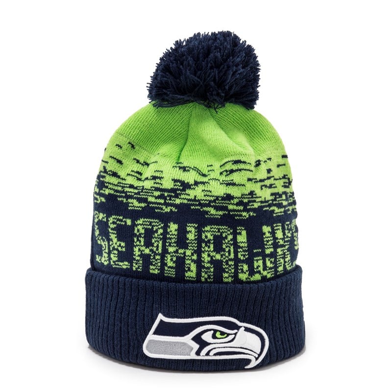 Blue New Era Seattle Seahawks Ombre Sport Beanie Hat Knit | AZIE84361