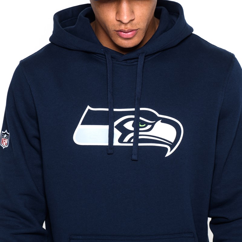 Blue New Era Seattle Seahawks Team Logo Hoodie | VBPQ87529