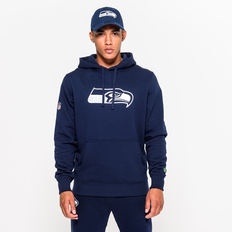 Blue New Era Seattle Seahawks Team Logo Hoodie | VBPQ87529