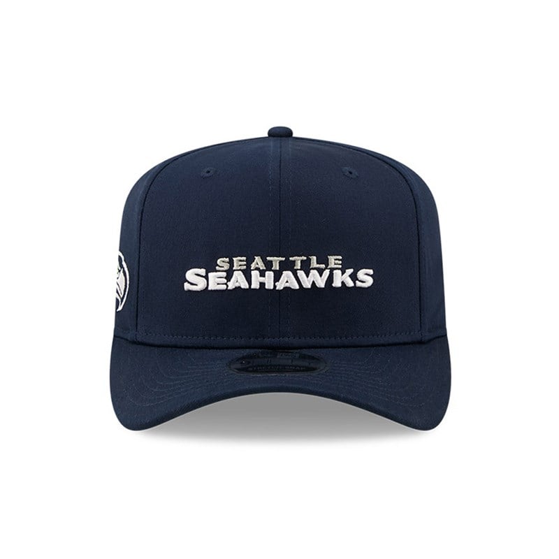 Blue New Era Seattle Seahawks Wordmark Stretch Snap Cap 9fifty | FUVL81024