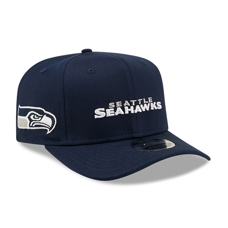 Blue New Era Seattle Seahawks Wordmark Stretch Snap Cap 9fifty | FUVL81024