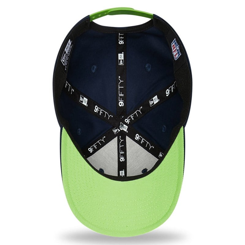 Blue New Era Seattle Seahawks Wordmark Stretch Snap Cap 9fifty | FUVL81024