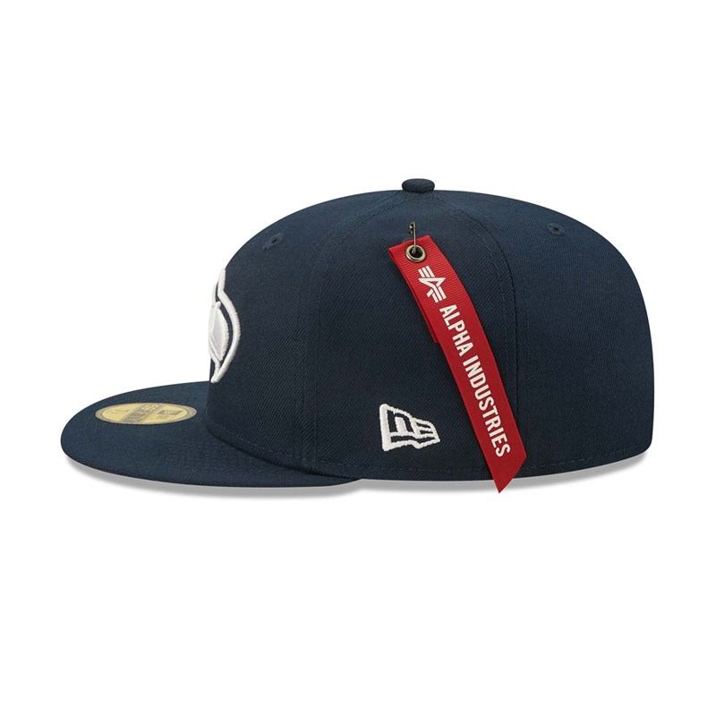 Blue New Era Seattle Seahawks X Alpha Industries Fitted Cap 59fifty | NVXA79260