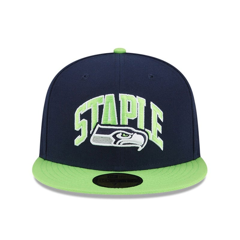 Blue New Era Seattle Seahawks X Staple Fitted Cap 59fifty | ELFW29536