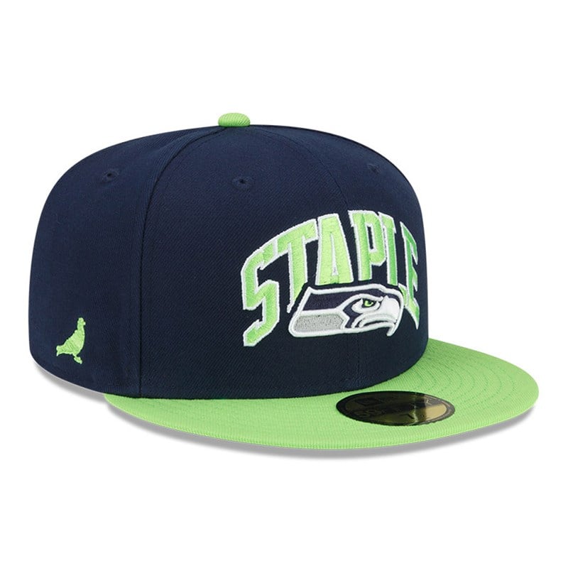 Blue New Era Seattle Seahawks X Staple Fitted Cap 59fifty | ELFW29536