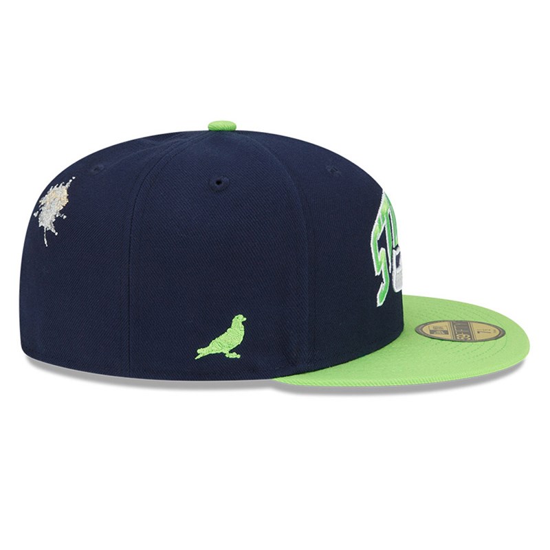 Blue New Era Seattle Seahawks X Staple Fitted Cap 59fifty | ELFW29536