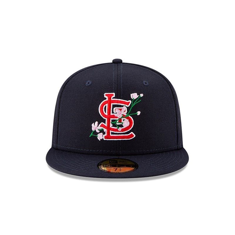 Blue New Era St. Louis Cardinals Side Patch Bloom Fitted Cap 59fifty | MFGY17846