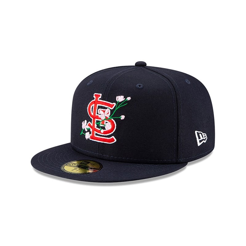 Blue New Era St. Louis Cardinals Side Patch Bloom Fitted Cap 59fifty | MFGY17846