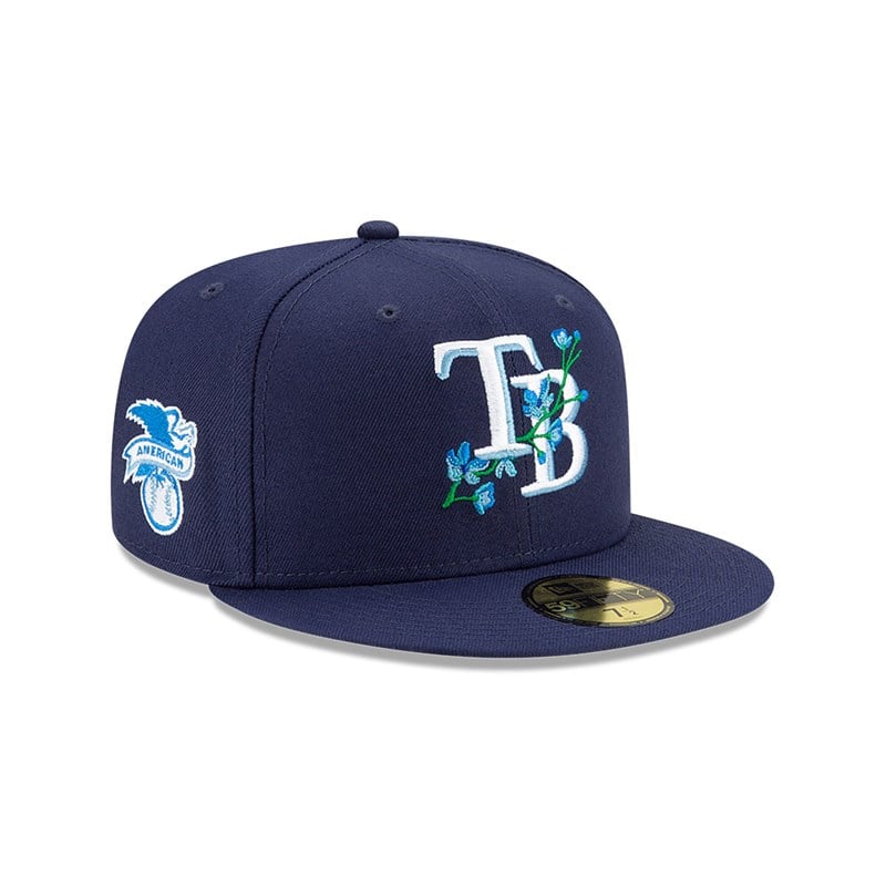 Blue New Era Tampa Bay Rays Side Patch Bloom Fitted Cap 59fifty | HFPQ18723